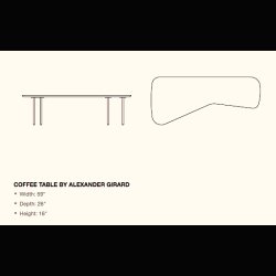 ALEXANDER GIRARD TABLE . BLACK PIANO LACQUER .  KNOLL