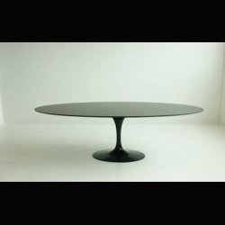 SAARINEN BLACK MARBLE DINING TABLE .  KNOLL