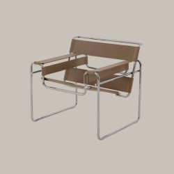 WASSILY LOUNGE CHAIR CANVAS &amp; LEATHER . MARCEL BREUER . KNOLL