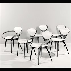 NORMAN CHERNER CHAIRS . upholstered leather - 