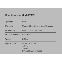 GINO SARFATTI . WALL LAMP . BLACK . 50 % OFF . 1 PIECE LEFT 