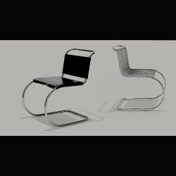 MR CHAIR LEATHER . MIES VAN DER ROHE . BY KNOLL 