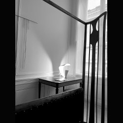 DESK LAMP WHITE . BY MICHEL BUFFET . 