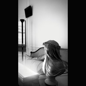 RAFFAELLE MONTI .  SCULPTURE . THE  VEILED VESTAL . UNIQUE   