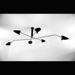 SERGE MOUILLE CEILING LAMP 6 ROTATING ARMS