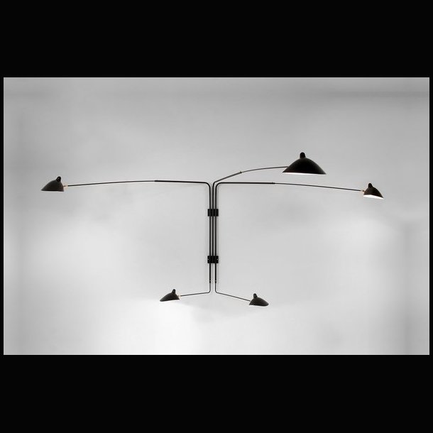 SERGE MOUILLE WALL LAMP 5 ROTATING ARMS