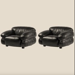 SESANN LEATHER ARMCHAIR . BY GIANFRANCO FRATTINI 