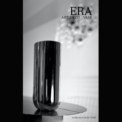  VASE . 24 CM H . POLISHED STEEL . ART DECO