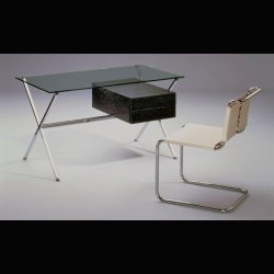 SPOLETO CHAIR . CREME, WHITE OR BLACK LEATHER . BY KNOLL