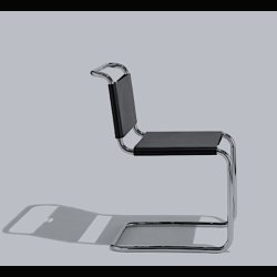 SPOLETO HAIRY LEATHER CHAIR . BY KNOLL