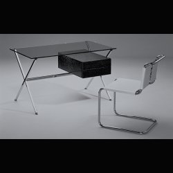 SPOLETO HAIRY LEATHER CHAIR . BY KNOLL