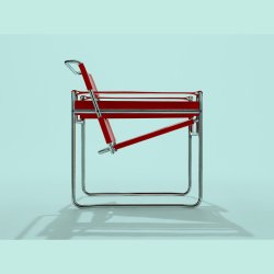 WASSILY LOUNGE CHAIR CANVAS &amp; LEATHER . MARCEL BREUER . KNOLL