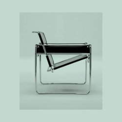 WASSILY LOUNGE CHAIR CANVAS &amp; LEATHER . MARCEL BREUER . KNOLL