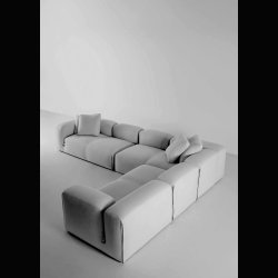 LE MURA MODULAR SOFA  LANDSCAPE IN LEATHER . BY MARIO BELLINI 