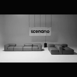 LE MURA MODULAR SOFA  LANDSCAPE IN LEATHER . BY MARIO BELLINI 
