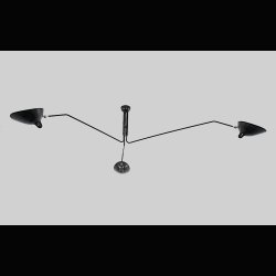 SERGE MOUILLE CEILING LAMP 3 ROTATING ARMS . MADE IN FRANCE 