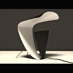 DESK LAMP WHITE . BY MICHEL BUFFET . 