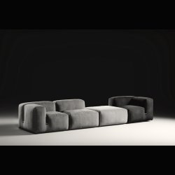 MARIO BELLINI SOFA . BOUCLE FABRIC . MODEL LE MURA 