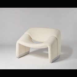 GROOVY CHAIR BOUCLE IVORY  . pierre paulin . 3 pieces in stock