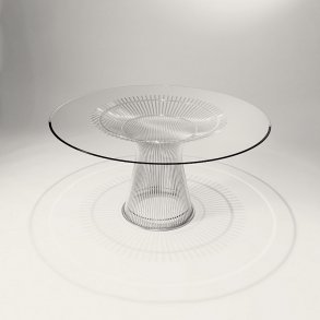 PLATNER DINING TABLE GLASS . KNOLL