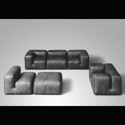 LE MURA MODULAR SOFA  LANDSCAPE IN LEATHER . BY MARIO BELLINI 