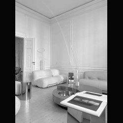 CYLINDRO STOOL  MIRROR POLISHED STEEL 