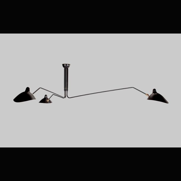 SERGE MOUILLE CEILING LAMP 3 ROTATING ARMS . MADE IN FRANCE 