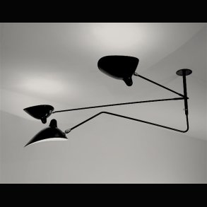 SERGE MOUILLE CEILING LAMP 2 FIXED & 1 ROTATING ARM