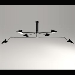 SERGE MOUILLE CEILING LAMP 6 ROTATING ARMS