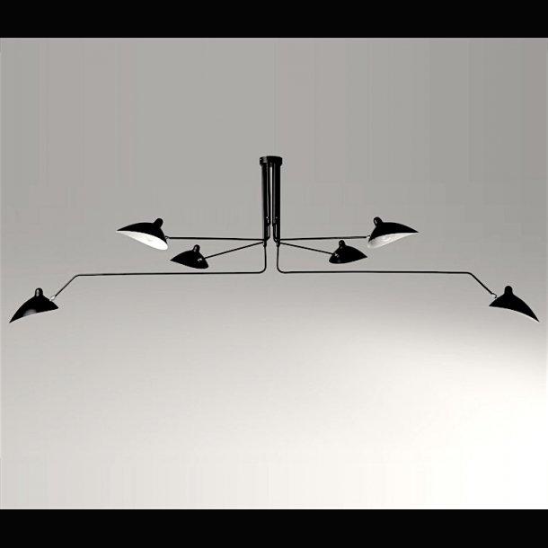 SERGE MOUILLE CEILING LAMP 6 ROTATING ARMS