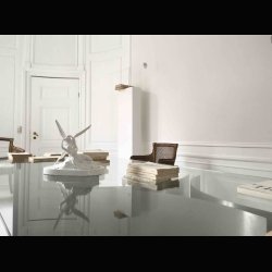 STEEL DINING TABLE . DINNER FOR 2 OR 12 PERSONS 