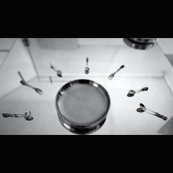  STEEL DINING PLATE . TERMO . BRUSHED STEEL 