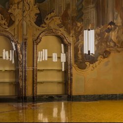 SUPERWIRE S3 . STEEL &amp; GLASS CHANDELIER . BY FORMAFANTASMA 