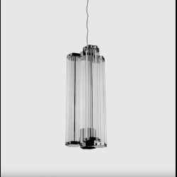 SUPERWIRE S3 . STEEL &amp; GLASS CHANDELIER . BY FORMAFANTASMA 