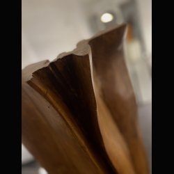 ABSTRACT WOODEN SCULPTURE .  BY BERTO . SIGNED . 160 CM 