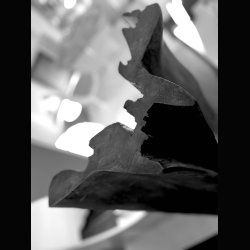 ABSTRACT WOODEN SCULPTURE .  BY BERTO . SIGNED . 160 CM 