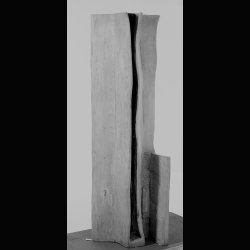 ABSTRACT WOODEN SCULPTURE .  BY BERTO . SIGNED . 160 CM 